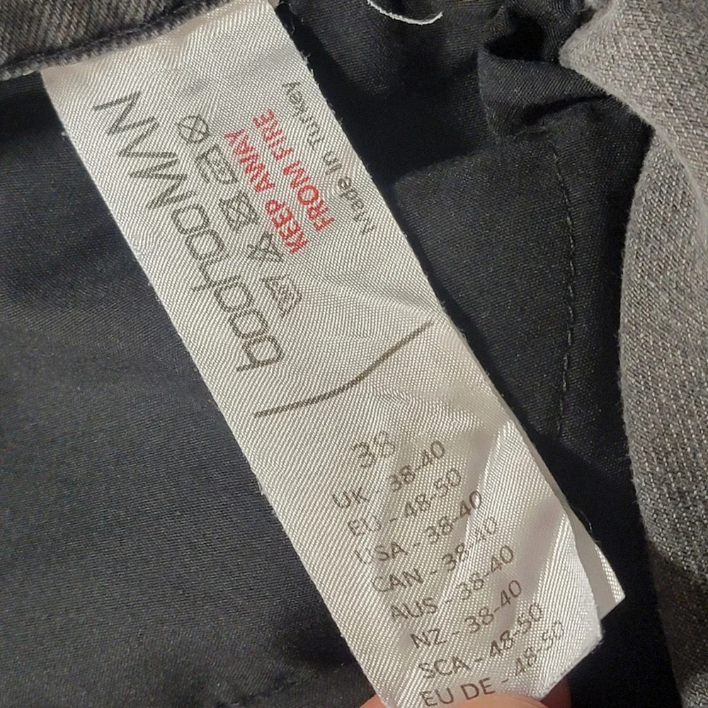 Boohoo MAN Jeans Gray Wash Denim Cargo Pant Mens Size 38 Button Fly Straight Leg